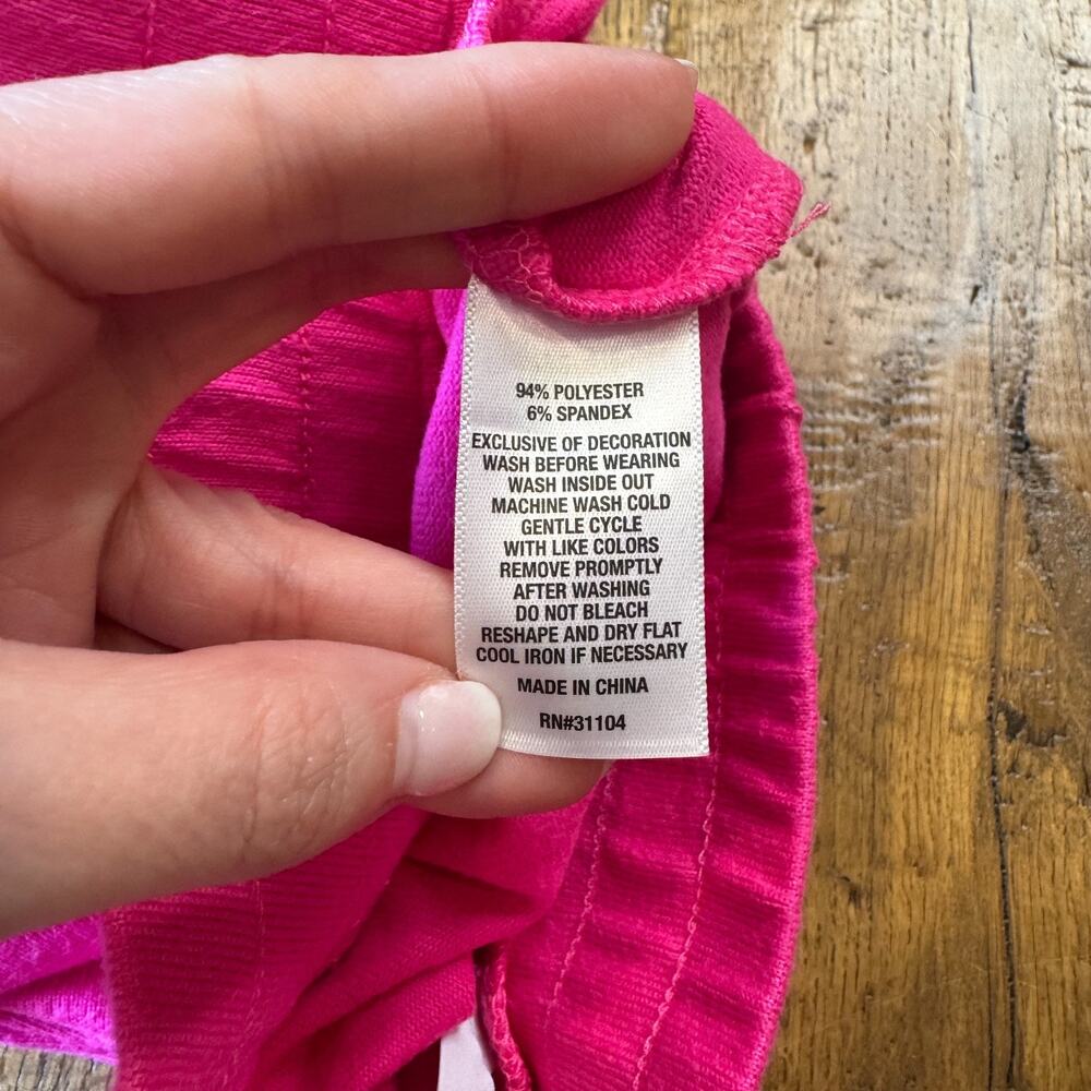 Crown & Ivy Hot Pink 2 Piece Sweat Set Sweatshirt & Pants Size L Women's - Picture 8 of 12